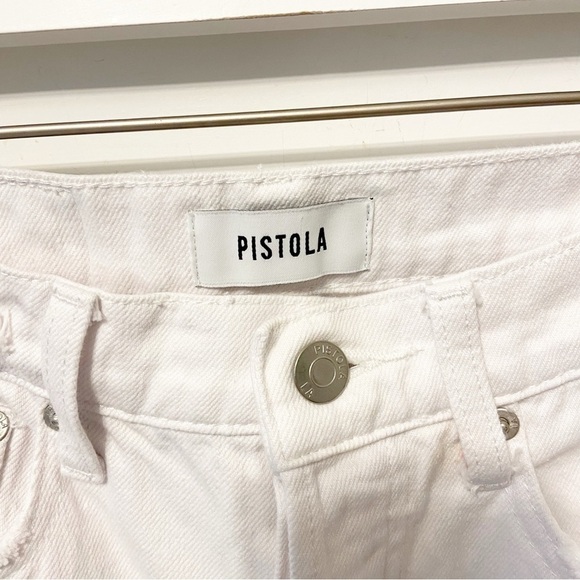 Pistola | High Rise White Copped Distressed Hem Jeans Size 24 - Picture 3 of 14